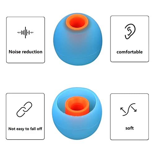 Image of Earbuds Replacement Tips Silicone Earbud Tips Ear Bud Replacement Pieces Ear Gels Fit for Inner Hole from 3.8mm - 5.1mm Earphones 9 Pairs S /M /L Blue-Orange