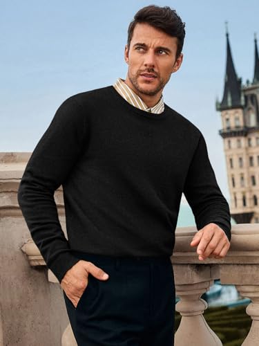 Runcati Mens Crewneck Sweaters Casual Knit Lightweight Dress Sweater Long Sleeve Slim Fit Fall Winter Pullover2