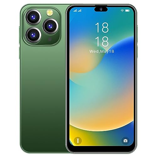 JtQtJ i15Pro Max (2023 New) Smartphones, Android 9.0 OS with 6.3" HD Display, Dual SIM, Dual Cameras, 16GB ROM(Expandable to 128GB),WiFi,GPS,Bluetooth,Face ID Cheap Mobile Phones (i15Pro Max-Green)