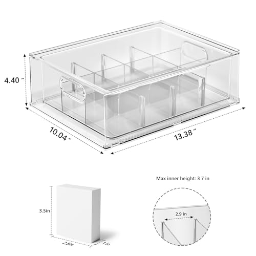 Trading Card Storage Box, Clear Large Storage Organizer Holds 6400 Cards by BluBrk - Used condition - Image 8