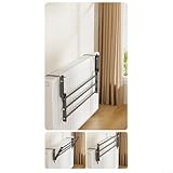 Séchoir à linge compact avec largeur réglable pouvant supporter jusqu'à 10 kg, convient pour sécher plusieurs articles simultanément à l'intérieur (50-95 cm, blanc)