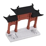 Sewroro Porte Chinoise Miniature Arche Ancienne Modèle de Bâtiment pour Jardin Décoration Aquariophile Ornement Paysager Collection de Miniatures