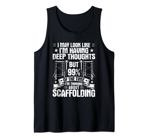 Scaffolding Deep Thoughts Scaffolder Tank Top, Black