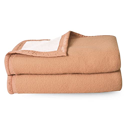 Linnea Couverture Pure Laine Vierge Woolmark 500g/m² Volta 180x240 cm Marron Sable