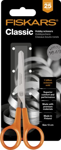 Fiskars Ciseaux Hobby, Longueur totale: 13 cm, Pour droitiers et gauchers