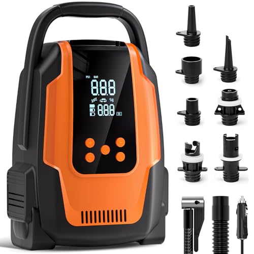 Komobe Electric Paddle Board Pump, 50PSI High Pressure Portable SUP Air Pump with Auto-Off and Deflation Function, 12V DC Car Connector for Stand Up Paddle Boards, Car Tires, Boats, Kayaks by Komobe - Used condition - US$47.84