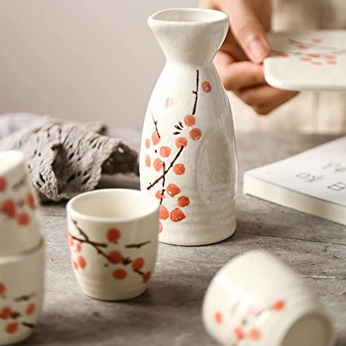 Juego de sake de cerámica tradicional japonesa con diseño refinado de 7 piezas 4