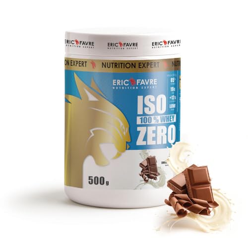 ISO WHEY ZERO 100% Pure Protéine - Pure Whey Protéine Isolate Savoureuse Pour Prise de Masse Musculaire - Assimilable Rapidement - 500g - Saveur Chocolat Lait - Eric Favre