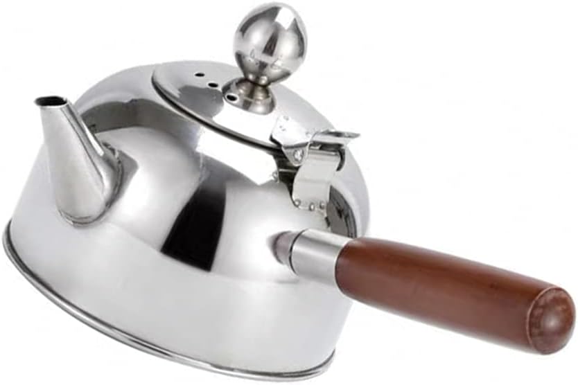 Stainless Steel Whistling Tea Kettle Coffee Kettle 500ml with Handle Stovetop Tea Kettle Water Milk Warmer for Home Camping Kitchen Outdoor Hiking Silver Teapots (Silver)