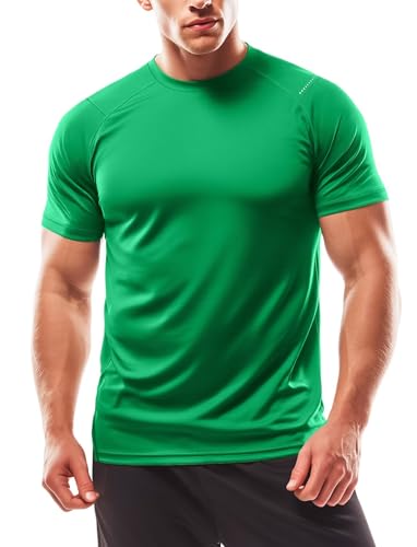 Mens Workout Shirts Quick Dry Short Sleeve Athletic Tee Moisture
