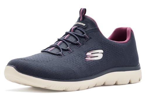 Image of Skechers Women's Summits - Radiant Flow Navy Burgundy 11 Medium