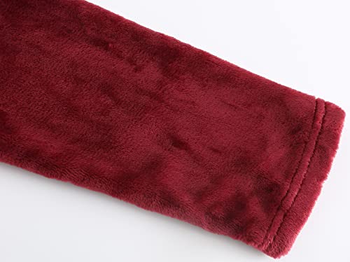 Btpeihtd Kids Hooded Bathrobe Girls Soft Plush Hooded Flannel Pajamas Sleepwear Boys Spa Robe Burgundy 13-14 Years #TOP7