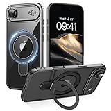 BENTOBEN Coque pour Magnétique iPhone 17 Air 2025 Magsafe Compatible Étui de Protection Antichoc,Camera Protection avec Support Anneau Intégré,Anti Rayures Transparente Housse iPhone Air 6.5"-Noir