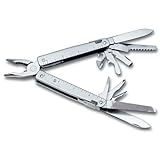 rostfreier Edelstahl Victorinox SwissTool in Lederetui mit Drehklip 3.0323.L1
