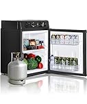 SMETA 12V/240V/Gas 3 Way Fridge 40L for Campervan, Camping, Caravan, Motorhome Quiet | 0-10℃ | Black