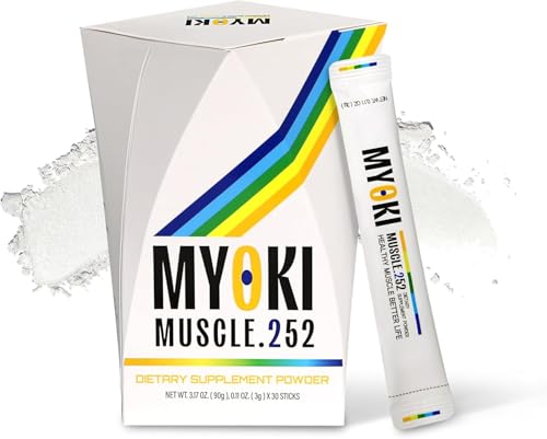 MYOKI Lean Muscle Support Powder Peptide Formula for Strength Recovery & Mobility Daily Supplement for Active Aging (3.17 Ounce (Pack of 1) 30 Count)
