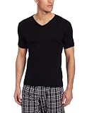 BOSS Hugo Men's Original Pure Cotton Rib Vneck, Black, Medium
