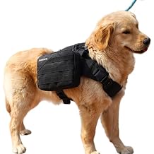 x Jumahe Dog Hiking Backpack for Large/Giant Dogs 2 Spacious Side Bags, Breathable Waterproof Fabric, Fits Chest 30"-40" 85-120 lbs, 5 Adjustable Buckles, Outdoor Travel Vest, Black