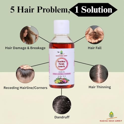 Image of Natural Hair Oil (Pack of 3 x 100ml) for Hair Growth & Hair Fall Control | Homemade Oil with Curry Leaves, Amla, Reetha, Shikakai, Hibiscus & Neem | For Dry, Damaged, Frizzy Hair | Men & Women