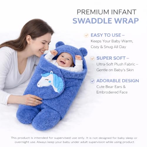 Image of BRANDONN Baby Blanket Newborn Combo Gift Pack of Swaddle Wrapper, 0-9 Months, Length 68 cm x Width 68 cm, Pack of 2 Pcs.
