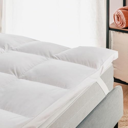 DREAMIN*101 - Topper Una Piazza E Mezza 120X190 In Piuma Traspirante Alto 6/8Cm, Coprimaterasso Una Piazza E Mezza 4 Stagioni Angoli Elastici, Topper Materasso Fresco Morbido, Miglior Comfort Notturno - 9