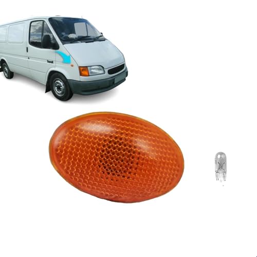 Image of NONSTOP AUTO Side Indicator Repeater Light with Bulb & Seal Compatible with Ford Fiesta MK3 MK4 KA Mondeo Transit MK4 MK5 - Universal Left or Right Wing Signal Lamp - Replaces 1027421