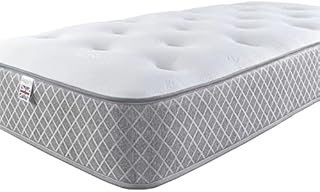 Aspire Beds Quad Comfort Eco Fillings & AC Aspire-Cool Touch Crystal Ortho Luxury Tufted Sleep Surface Hybrid Bonnell Sprung Premium Mattress, Grey Border, 3ft Single (3ft x 6ft3)