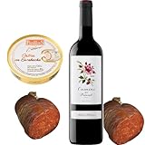 Pack Gourmet Navidad Camins del Priorat Vino Tinto + Sobrasada Ibérica de Bellota 250g + Ostras en Escabeche Los Peperetes | Lote Regalo con Conservas y Embutidos Premium
