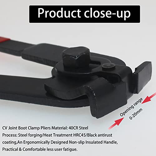 Cv Joint Boot Clamp Pliers Atv Cv Axle Boot Clamp Pliers Tool Kit With Cv Boot Band Pliers & 20Pcs Crimp Bands-Ear For Most Car #TOP4