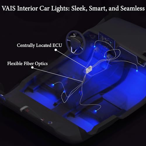 Luces LED interiores para auto con control App y CarPlay miniatura 2