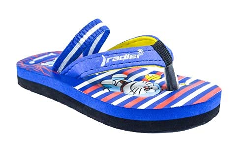 Radler Unisex Dora Blue Black Comfortable Flat Flip Flops Slippers With Strap for Baby Boys & Baby Girls