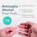 OWELL Prep Pads - 100 Individually Wrapped Sterile Alcohol Wipes, Medium 2-Ply Antiseptic Wipes for Disinfecting Skin, First Aid Kit Alcohol Swabs (100 Count)