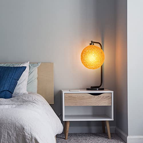 OSALADI Small Lamp Shade Rattan Ball Lampshade Light Bulb Cage Guard Rustic Hanging Light Fixture Cover Pendant Lamp Shade Wicker Chandelier for Home Tea House Hotel - Image 4