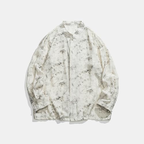 Chemise en lin style chinois col carré finitions premium