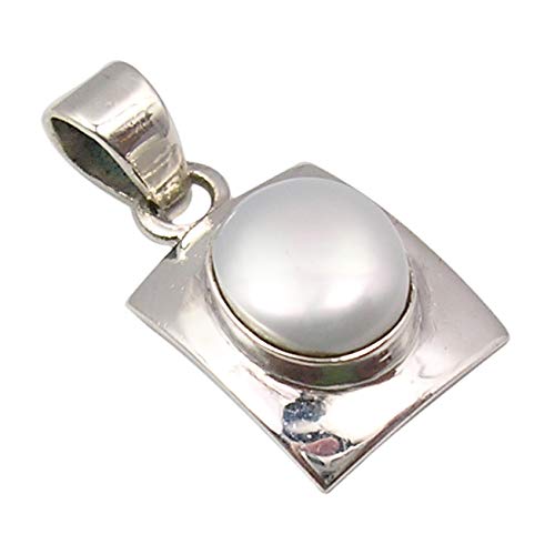 925 Solid Silver Pearl Necklace Pendant 1.1