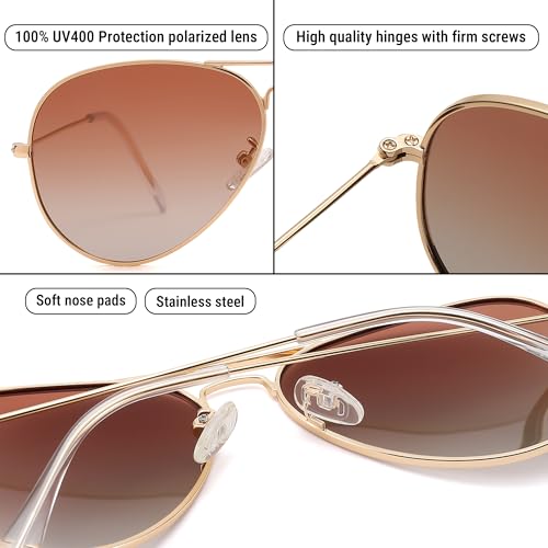 Image of Pro Acme Aviator Sunglasses for Men Women Classic Polarized UV400 Protection