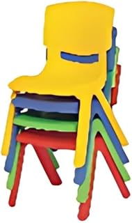 Little Fingers Stackable Kids Plastic Chairs – Multicolor Toddler & Preschool Chairs for Indoor Outdoor Use | Lightweight & Durable Seating for Playroom, Classroom, Daycare, Kindergarten (Set of 4)