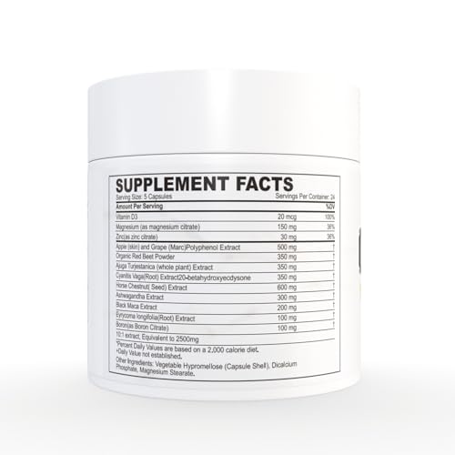 Velmira&reg; King Maker Supplement for Men & Women 13-in-1.Sugar-Free.Energy Support.Muscle Recovery.Health Support- Zinc-Tongkat Ali-Maca-Magnesium-Vitamin D3.Supplement.120 Capsules-(1) kin.Pack of 1