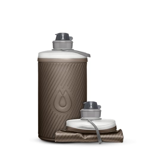 HydraPak Flux - Borraccia Pieghevole da Zaino (1,5 Litri) - Senza BPA, Ultraleggera, Tappo a Vite Antisversamento - Grigio Mammut