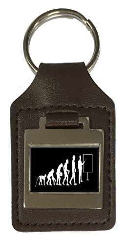 Porte-clés en cuir gravé évolution enseignant - Cadeau prof fin d'année