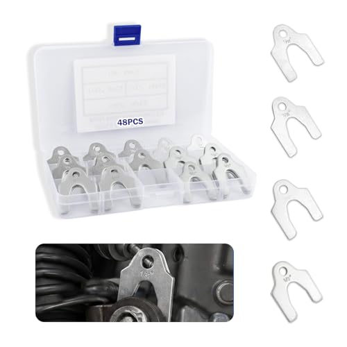 48PCS Metal Shims for Auto Alignment Body,1/8" 1/16" 1/32" 1/64" Alignment Shims for Leveling for Alignments Tools Automotive,Practical Body Shim Spacers Car Accessories