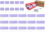 25pcs Kit d'épingles de blocage de tricot, Peignes de bloqueurs blancs 100 Épingles en T & Règle pour tricoter au Crochet projets Lace Aiguille outil de bloc pour bloquer les panneaux de panneaux Accessoires Device (Purple)