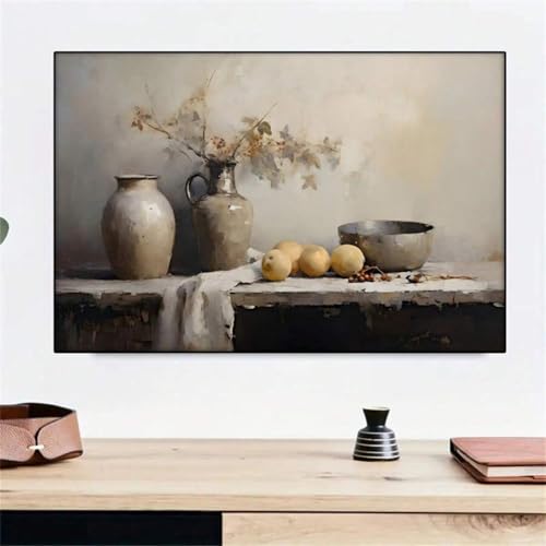 Affiches Peinture Esthétique Vase Bohème Nature Morte Art Mural Toile Salon