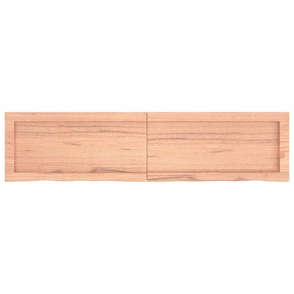 Genérico Encimera baño Madera Maciza tratada marrón Claro 120x30x(2-4) cm,Bricolaje,Materiales de construcción,Encimeras-3156137