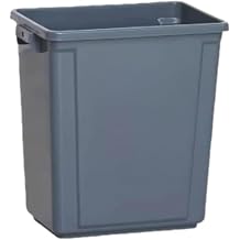 Trash Can Large Capacity Trash Can 10-60L Commercial Square No Lid Home Restaurant Hotel Factory Indoor Dust Box 50L, Grey