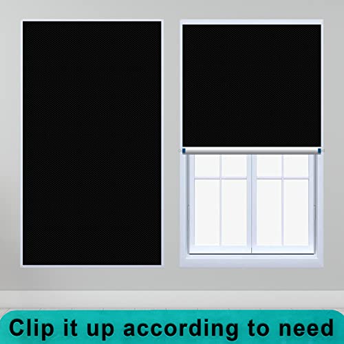 Black Out Blinds For Window 100% Blackout Portable 118" X 57" Blackout Fabric Temporary Blackout Shades For Windows Travel Blackout Curtains Sun Blocking Shades For Baby Nursery Bedroom Office Home #TOP4