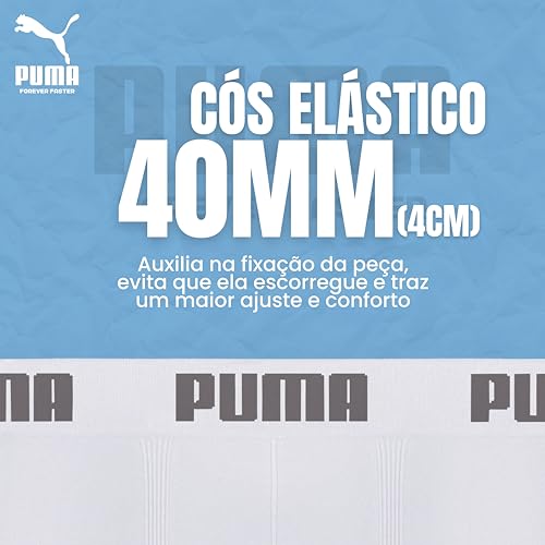 PUMA Kit 5 Cuecas Boxer Masculina Sem Costura Microfibra Poliamida Com Elástico 40MM Adulto, 2 Branc
