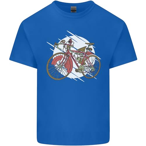 3TEES Cycliste Steampunk Cycliste T-shirt en coton léger pour homme, bleu marine, M