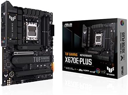 SUS TUF GAMING X670E-PLUS AMD Ryzen AM5 ATX motherboard, 16 power stages, PCIe® 5.0, DDR5 memory, four M.2 slots, 2.5 Gb Ethernet, USB4 header and Aura Sync