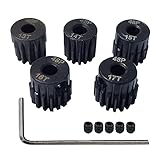 AMOGOT Metal Steel 48P Pinion Gear 13T 14T 15T 16T 17T 3.175mm Shaft Motor Gears Set with Hex Key for 1/10 RC Brushless Brush Motor RC Upgrade Part